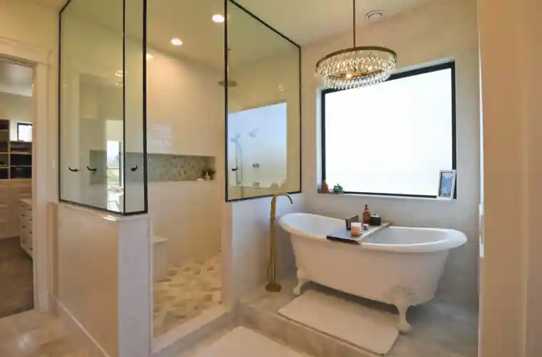 Bathroom with a clawfoot tub